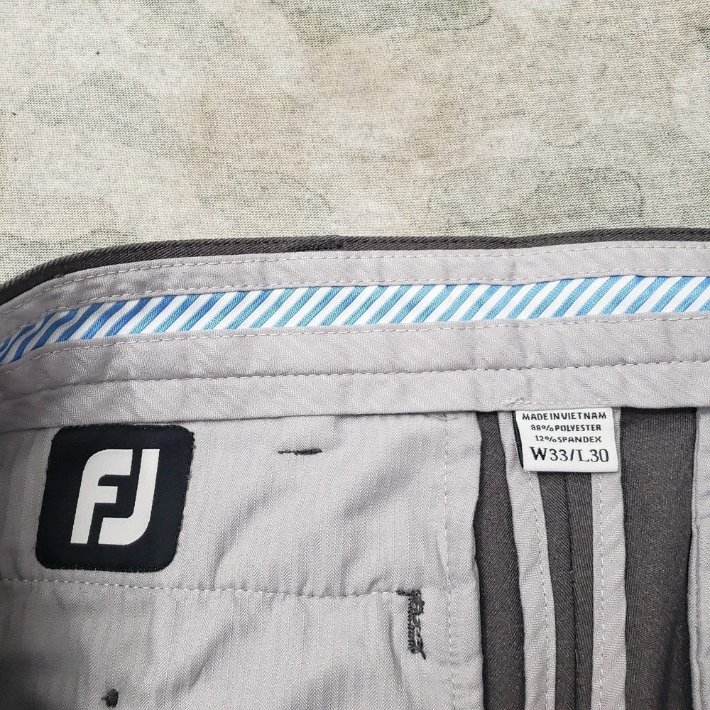 FJ Footjoy Pants Mens 33x30 Gray Pockets Straight Leg Golf Outdoors Sport
